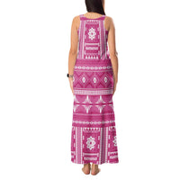 Fiji Masi All Pink Tank Maxi Dress Tapa Pattern LT01 - Polynesian Pride