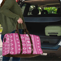 Fiji Masi All Pink Travel Bag Tapa Pattern LT01 - Polynesian Pride