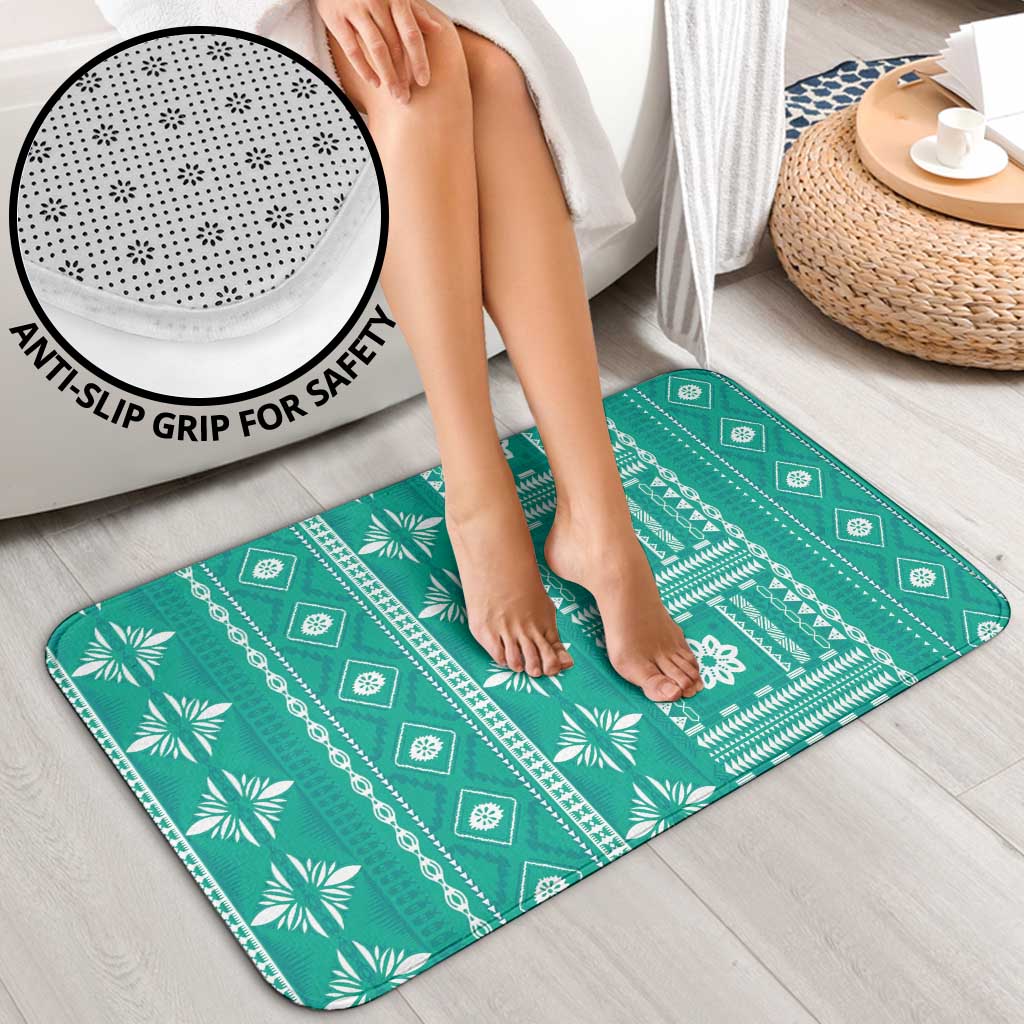 Fiji Masi All Teal Bathroom Set Tapa Pattern LT01 - Polynesian Pride