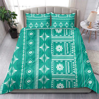 Fiji Masi All Teal Bedding Set Tapa Pattern LT01 - Polynesian Pride