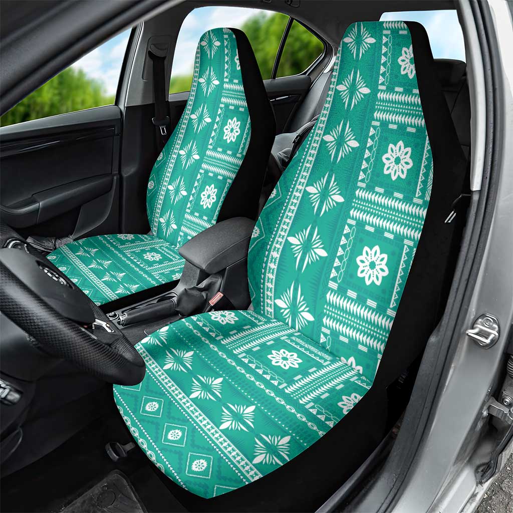 Fiji Masi All Teal Car Seat Cover Tapa Pattern LT01 - Polynesian Pride