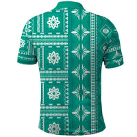 Fiji Masi All Teal Polo Shirt Tapa Pattern LT01 - Polynesian Pride
