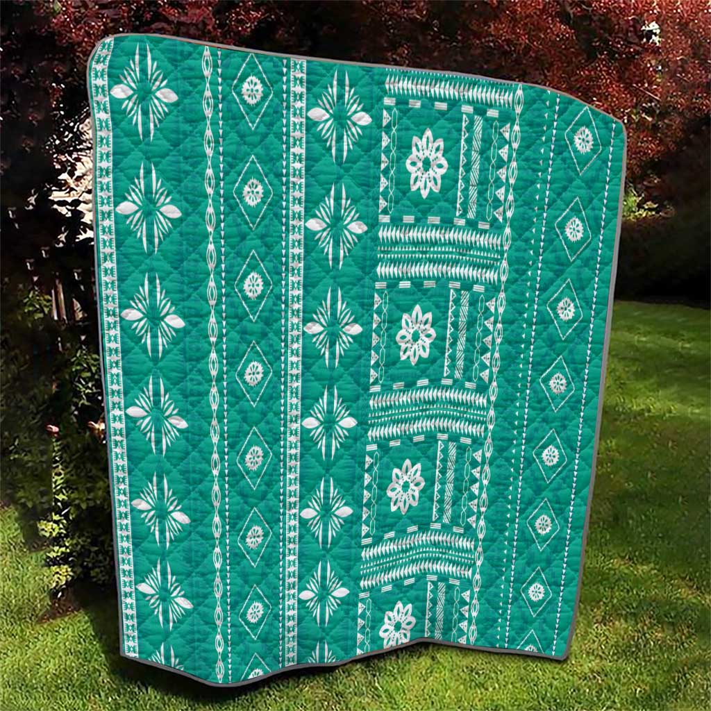 Fiji Masi All Teal Quilt Tapa Pattern LT01 - Polynesian Pride