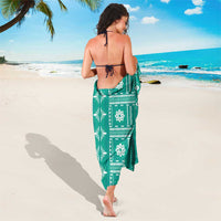 Fiji Masi All Teal Sarong Tapa Pattern LT01 - Polynesian Pride