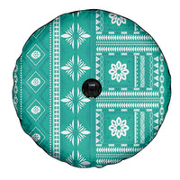 Fiji Masi All Teal Spare Tire Cover Tapa Pattern LT01 - Polynesian Pride