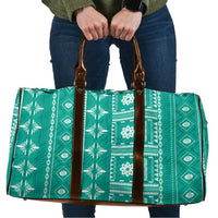Fiji Masi All Teal Travel Bag Tapa Pattern LT01 Teal - Polynesian Pride