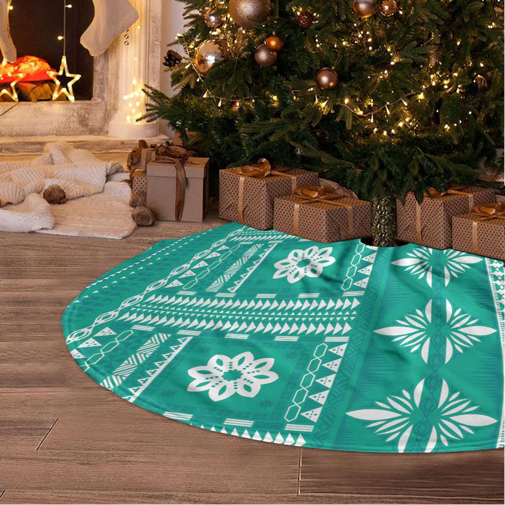 Fiji Masi All Teal Tree Skirt Tapa Pattern LT01 - Polynesian Pride