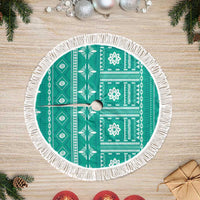 Fiji Masi All Teal Tree Skirt Tapa Pattern LT01 Fringed Teal - Polynesian Pride