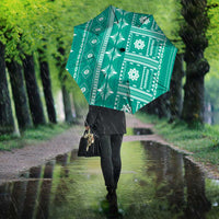 Fiji Masi All Teal Umbrella Tapa Pattern LT01 - Polynesian Pride