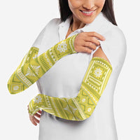 Fiji Masi All Yellow Arm Sleeves Tapa Pattern LT01 - Polynesian Pride