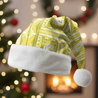 Fiji Masi All Yellow Christmas Santa Hat Tapa Pattern LT01 Without Fur Yellow - Polynesian Pride