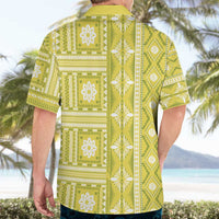 Fiji Masi All Yellow Hawaiian Shirt Tapa Pattern LT01 - Polynesian Pride