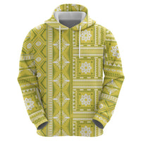 Fiji Masi All Yellow Hoodie Tapa Pattern LT01 - Polynesian Pride