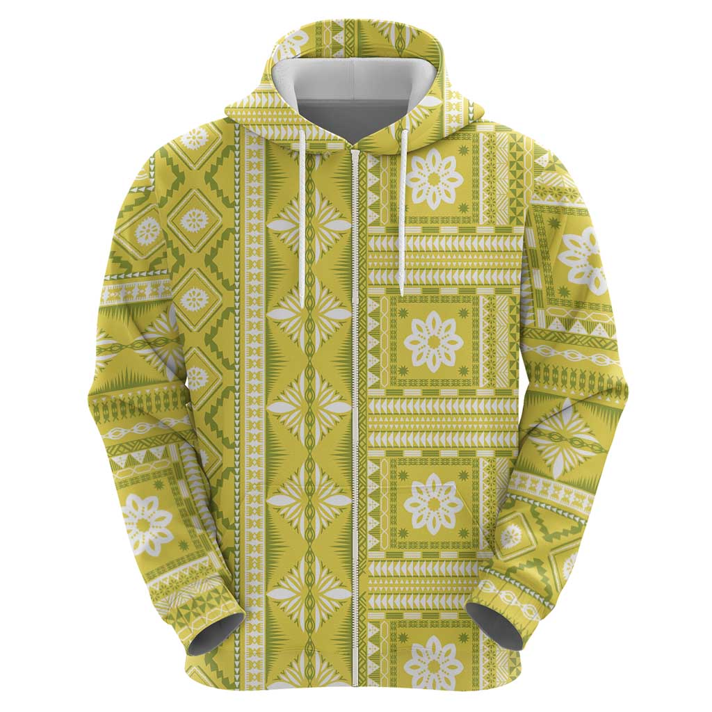 Fiji Masi All Yellow Hoodie Tapa Pattern LT01 - Polynesian Pride