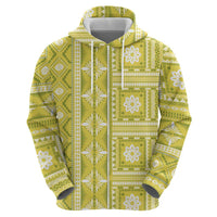 Fiji Masi All Yellow Hoodie Tapa Pattern LT01 - Polynesian Pride