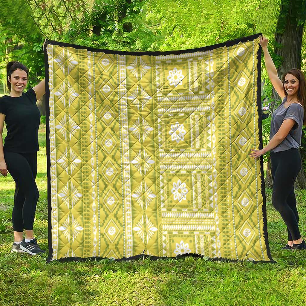 Fiji Masi All Yellow Quilt Tapa Pattern LT01 - Polynesian Pride