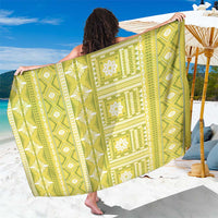 Fiji Masi All Yellow Sarong Tapa Pattern LT01 One Size 44 x 66 inches Yellow - Polynesian Pride
