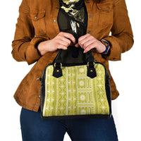 Fiji Masi All Yellow Shoulder Handbag Tapa Pattern LT01 - Polynesian Pride