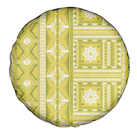 Fiji Masi All Yellow Spare Tire Cover Tapa Pattern LT01 - Polynesian Pride