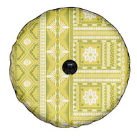 Fiji Masi All Yellow Spare Tire Cover Tapa Pattern LT01 - Polynesian Pride