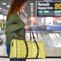Fiji Masi All Yellow Travel Bag Tapa Pattern LT01 - Polynesian Pride