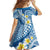 Plumeria Polynesian Blue Glitter Pattern Family Matching Summer Maxi Dress and Hawaiian Shirt