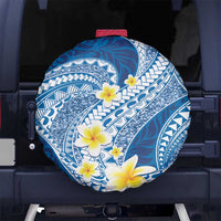 Plumeria Polynesian Blue Glitter Pattern Spare Tire Cover LT01 No hole Blue - Polynesian Pride