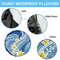 Plumeria Polynesian Blue Glitter Pattern Spare Tire Cover LT01 - Polynesian Pride