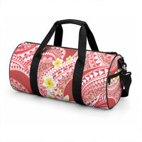 Plumeria Polynesian Coral Glitter Pattern Duffle Bag LT01 - Polynesian Pride
