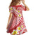 Plumeria Polynesian Coral Glitter Pattern Family Matching Off Shoulder Short Dress and Hawaiian Shirt