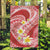 Plumeria Polynesian Coral Glitter Pattern Garden Flag