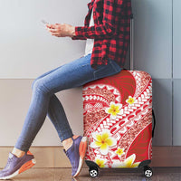 Plumeria Polynesian Coral Glitter Pattern Luggage Cover LT01 - Polynesian Pride