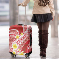 Plumeria Polynesian Coral Glitter Pattern Luggage Cover LT01 - Polynesian Pride