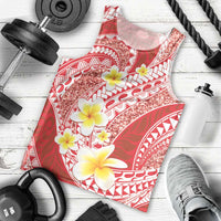 Plumeria Polynesian Coral Glitter Pattern Men Tank Top LT01 - Polynesian Pride