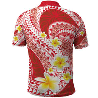 Plumeria Polynesian Coral Glitter Pattern Polo Shirt LT01 - Polynesian Pride