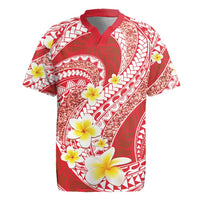 Plumeria Polynesian Coral Glitter Pattern Rugby Jersey LT01 Coral - Polynesian Pride