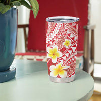 Plumeria Polynesian Coral Glitter Pattern Tumbler Cup LT01 - Polynesian Pride