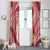 Plumeria Polynesian Coral Glitter Pattern Window Curtain