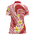 Plumeria Polynesian Coral Glitter Pattern Women Polo Shirt