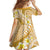 Plumeria Polynesian Gold Glitter Pattern Family Matching Long Sleeve Bodycon Dress and Hawaiian Shirt