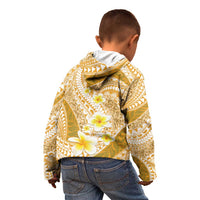 Plumeria Polynesian Gold Glitter Pattern Kid Hoodie LT01 - Polynesian Pride