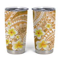 Plumeria Polynesian Gold Glitter Pattern Tumbler Cup LT01 Gold - Polynesian Pride