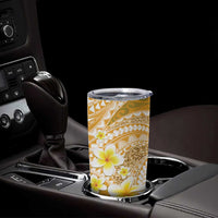 Plumeria Polynesian Gold Glitter Pattern Tumbler Cup LT01 - Polynesian Pride