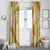 Plumeria Polynesian Gold Glitter Pattern Window Curtain