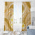 Plumeria Polynesian Gold Glitter Pattern Window Curtain