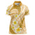 Plumeria Polynesian Gold Glitter Pattern Women Polo Shirt