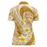 Plumeria Polynesian Gold Glitter Pattern Women Polo Shirt LT01 - Polynesian Pride
