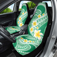 Plumeria Polynesian Green Glitter Pattern Car Seat Cover LT01 - Polynesian Pride