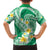 Plumeria Polynesian Green Glitter Pattern Family Matching Long Sleeve Bodycon Dress and Hawaiian Shirt