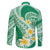 Plumeria Polynesian Green Glitter Pattern Family Matching Long Sleeve Bodycon Dress and Hawaiian Shirt